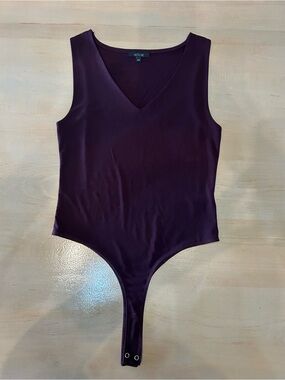 eclipse Plum V-Neck One-Piece Bodysuit